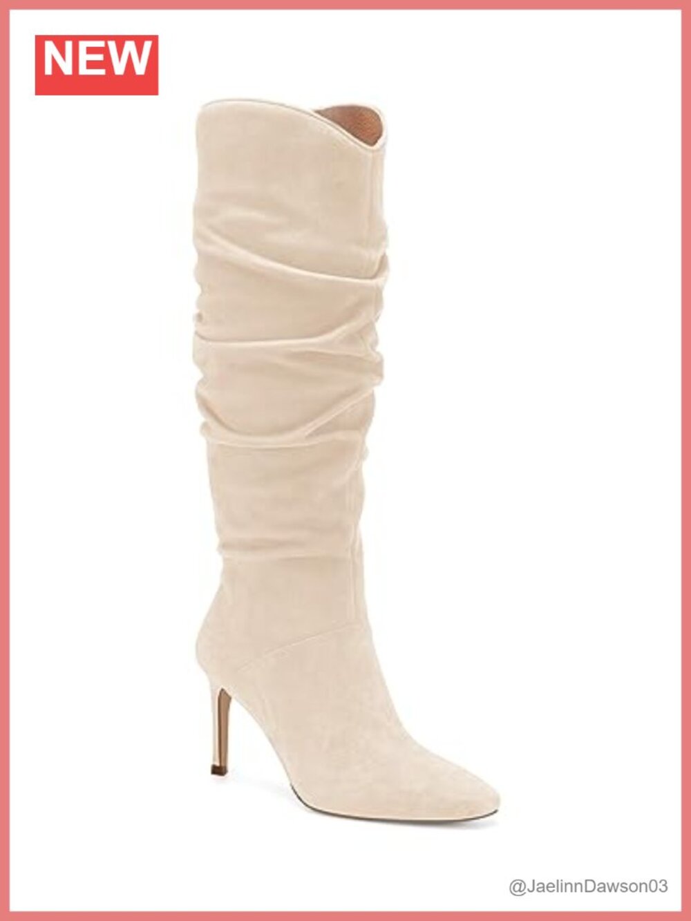 Women's Faux Suede Knee High Stiletto Heel Boots with Side Zipper